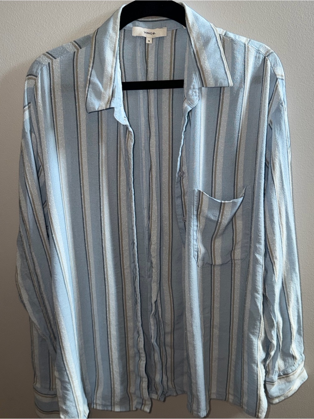 Vince Blue Striped Relaxed Button Shirt